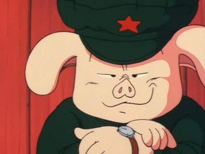 Oolong, uno de los protagonistas del manga y anime Dragon Ball, en una de las escenas del anime.