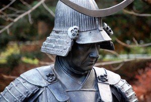 Detalle de la estatua de Date Masamune en la ciudad de Sendai (imagen de jpellgen)