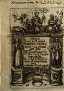 Frontispicio de Historia del Regno di Voxu del Giapone.