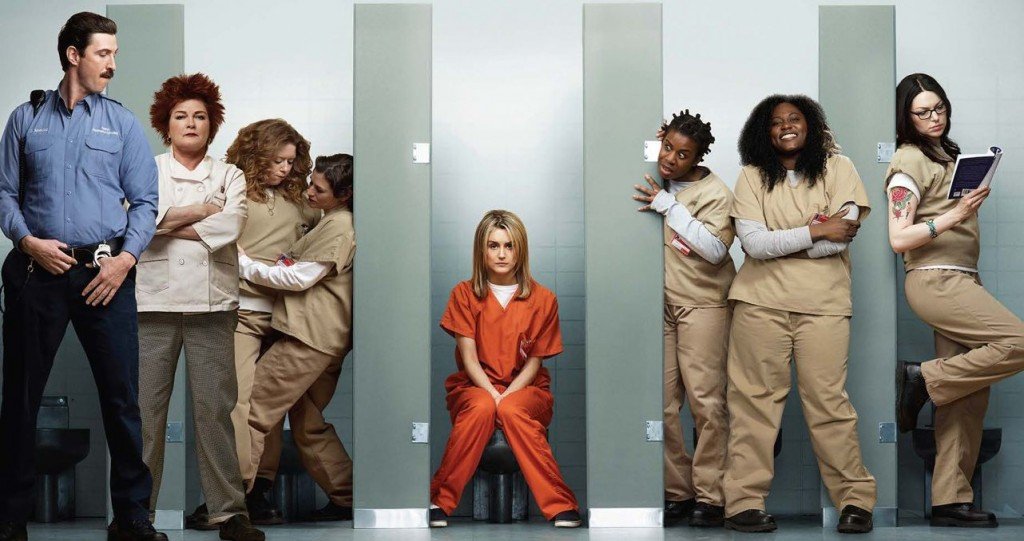 Imagen publicitaria con los protagonistas de la serie Orange is the new Black.