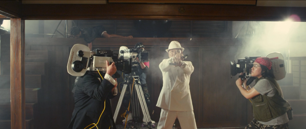 Imagen del rodaje durante la batalla final.