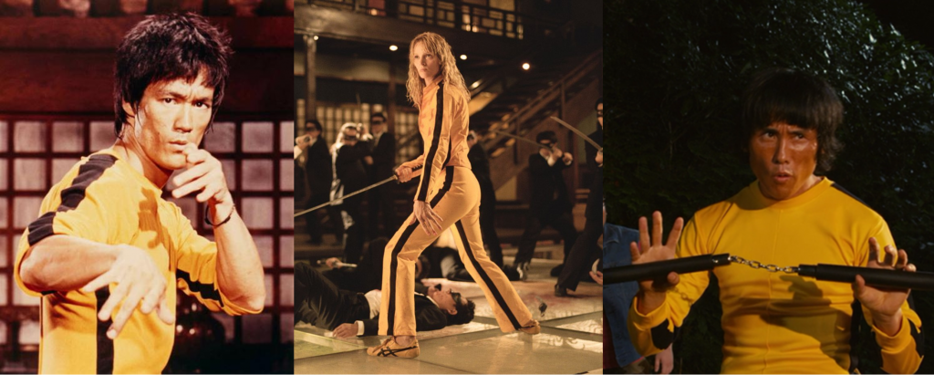 Sasaki, a la derecha, enfundado en su mono amarillo y armado con los nunchaku es el heredero de una larga tradición fílmica.