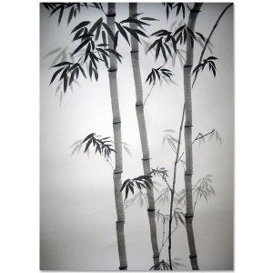 Una de las obras de Kumiko Fujimura, realizadas con la técnica sumi-e.