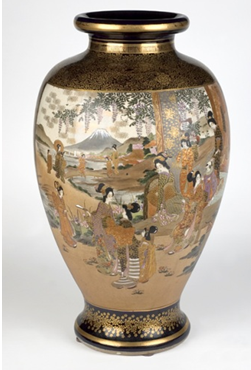 Jarrón de estilo Satsuma  Primera mitad del siglo XX Cerámica / Esmaltes Colección Federico Torralba Museo de Zaragoza, nº 49051.
