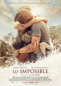 Cartel del estreno de la película de 2012 de J.A, Bayona: Lo imposible.