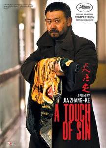 Cartel oficial de A Touch of Sin, con el actor Jiang Wu en uno de los papeles principales.