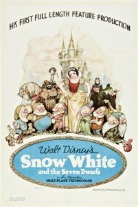 Póster promocional de 1937 de Blancanieves y los siete enanitos.