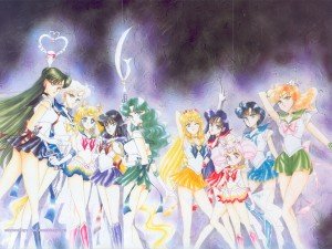 Sailor Moon y sus compañeras al completo.
