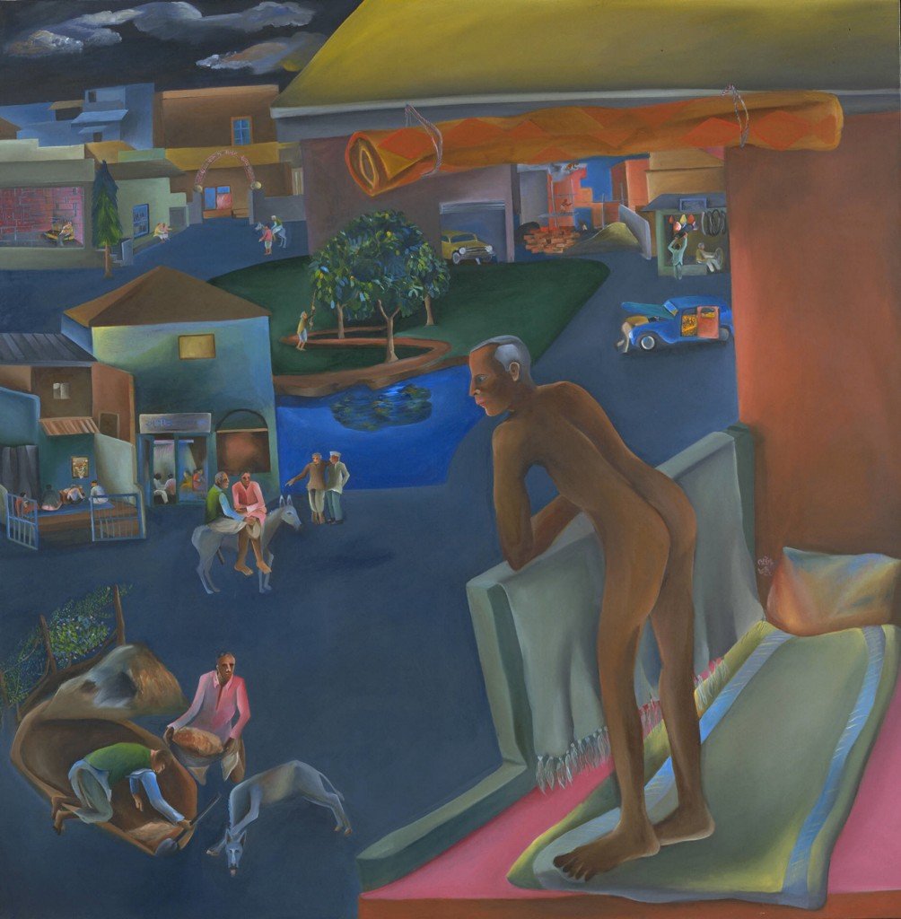 You Can’t Please All (No se puede complacer a todos), 1981, Óleo sobre lienzo, Colección Tate © Bhupen Khakhar, reproducida con permiso de Tate Modern.