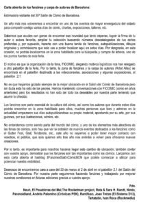Carta abierta de los colectivos fanzineros.