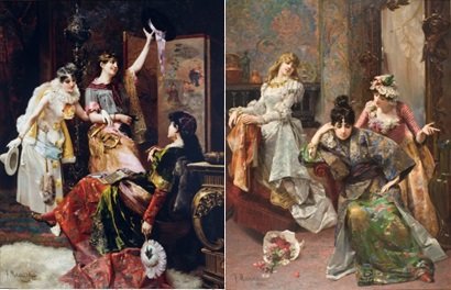 Antes del baile (1886) y Después del baile (1886), Francesc Masriera, Museo Nacional de Arte de Cataluña